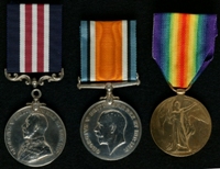William Whittaker : (L to R) Military Medal; British War Medal; Allied Victory Medal